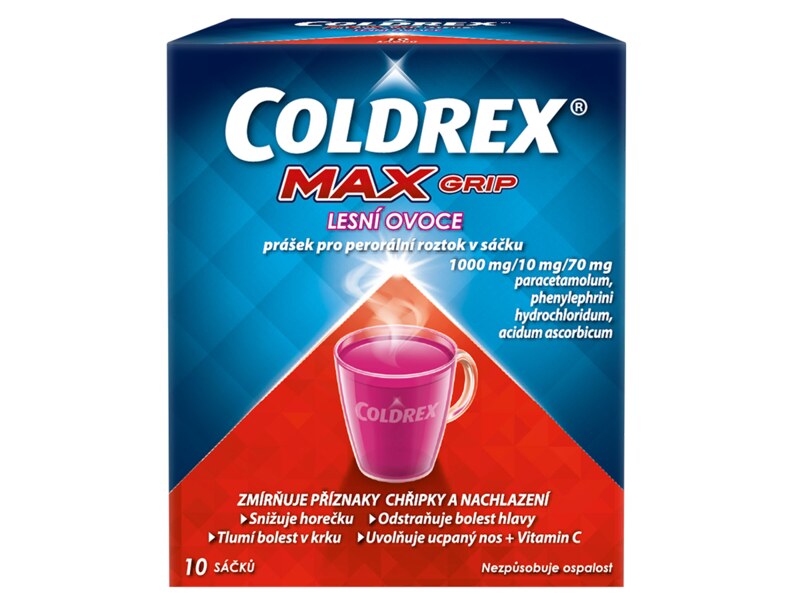 Coldrex MaxGrip lesní ovoce 10 sáčků Coldrex MaxGrip lesní ovoce 10 sáčků