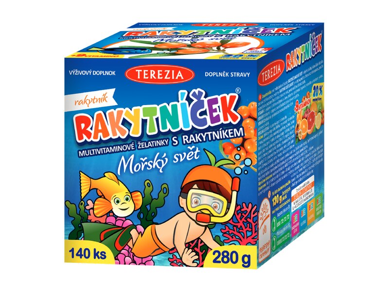 Rakytníček mořský svět multivitaminové želatinky 140 ks Rakytníček mořský svět multivitaminové želatinky 140 ks