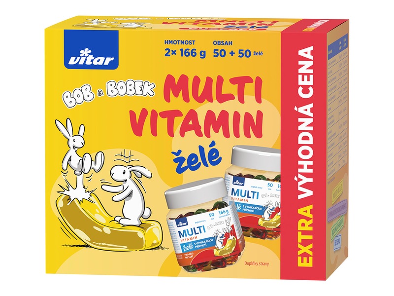 Vitar Kids Bob a Bobek Multivitamin želé 2x50 ks Vitar Kids Bob a Bobek Multivitamin želé 2x50 ks