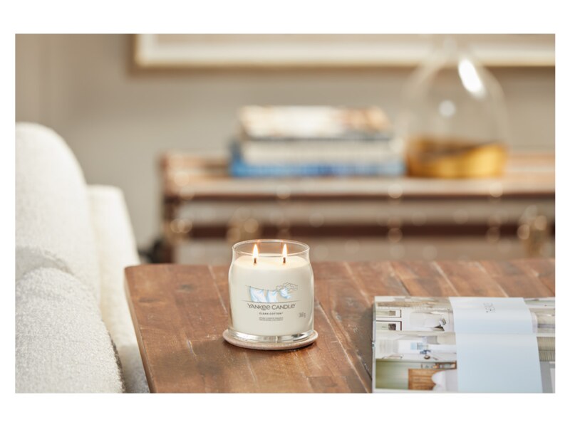 Yankee Candle Signature svíčka střední 2 knoty Clean Cotton 368 g  