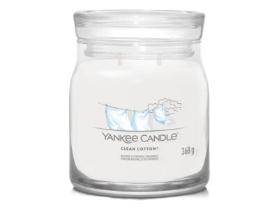 Yankee Candle Signature svíčka střední 2 knoty Clean Cotton 368 g  