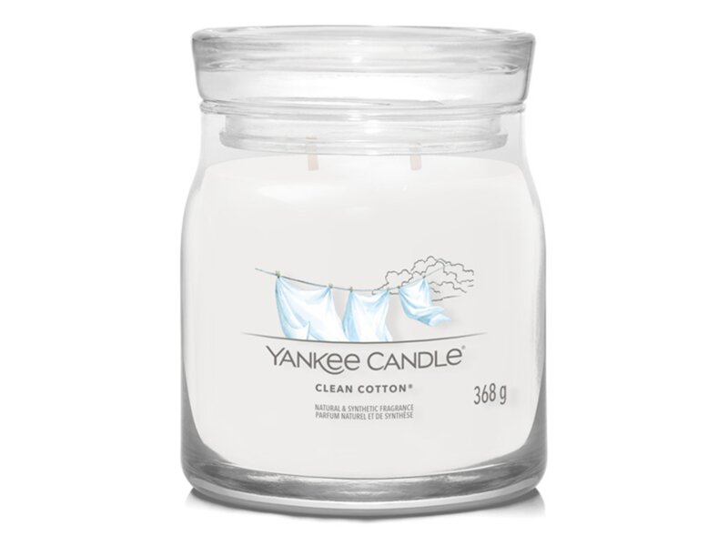 Yankee Candle Signature svíčka střední 2 knoty Clean Cotton 368 g Yankee Candle Signature svíčka střední 2 knoty Clean Cotton 368 g