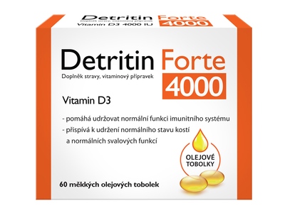 Detritin Forte Vitamin D3 4000 IU 60 měkkých tobolek