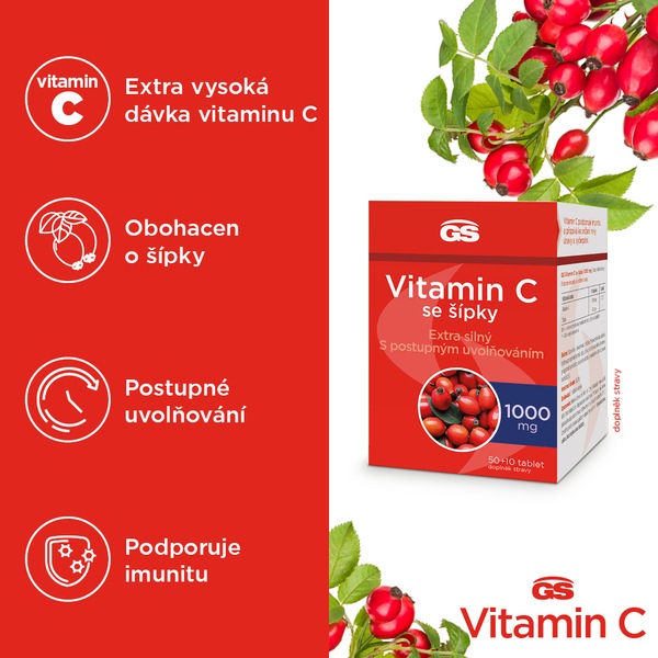 GS Vitamin C 1000 se šípky 50+10 tablet GS Vitamin C 1000 se šípky 50+10 tablet