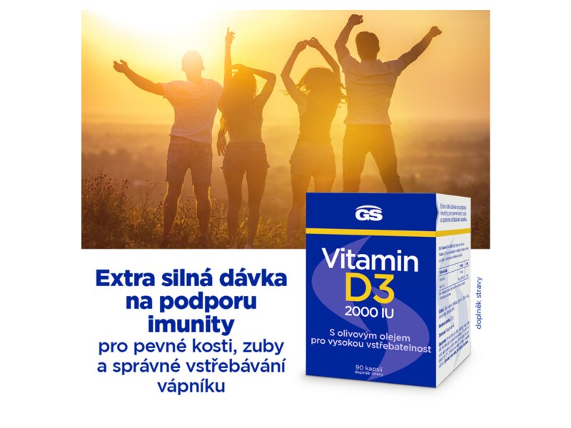 GS Vitamin D3 2000 IU 90 kapslí