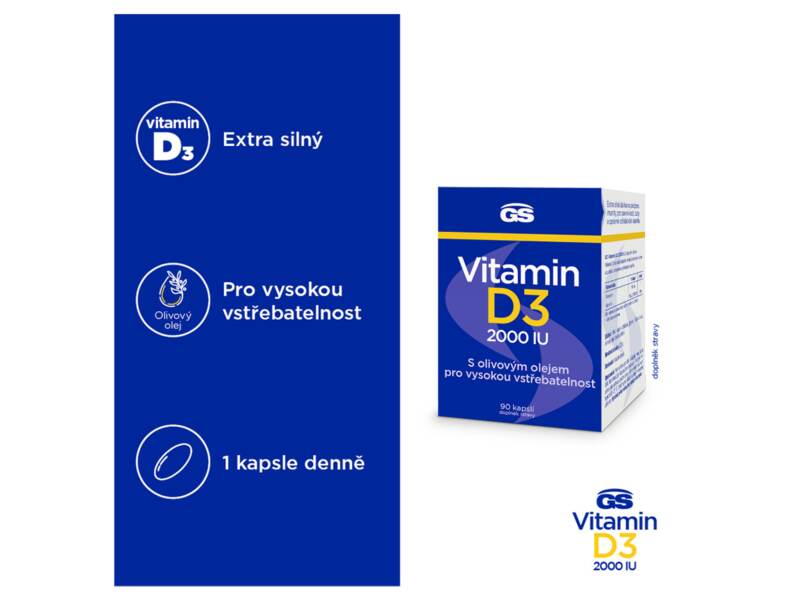 GS Vitamin D3 2000 IU 90 kapslí