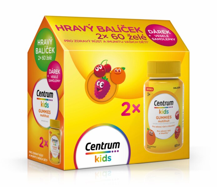 Centrum Kids Gummies multifruit 2x60 ks Dárkové balení Centrum Kids Gummies multifruit 2x60 ks Dárkové balení