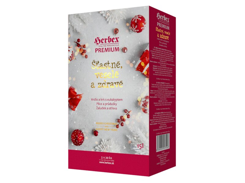 Herbex Šťastné, veselé a zdravé nálevové sáčky 3x20 ks