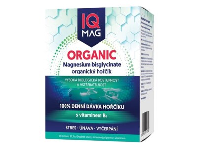 IQ Mag Organic magnesium + Vit B6 90 tobolek