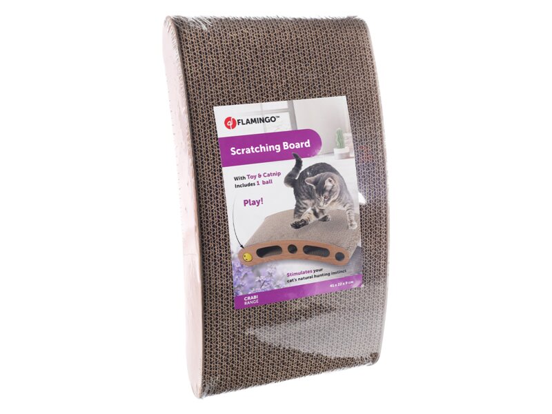 Flamingo Crabi Škrabadlo s hračkou pro kočky 22x9x41 cm