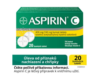 Aspirin C 20 šumivých tablet Aspirin C 20 šumivých tablet