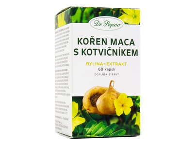 Dr. Popov Maca s kotvičníkem 60 bylinných kapslí Dr. Popov Maca s kotvičníkem 60 bylinných kapslí