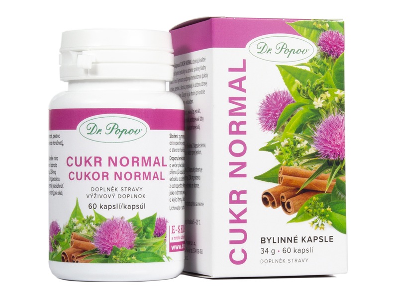 Dr. Popov Cukr normal 60 bylinných kapslí