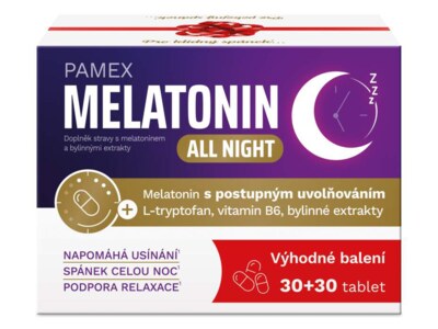 Pamex Melatonin All night 30+30 tablet Pamex Melatonin All night 30+30 tablet