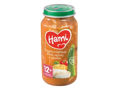 Hami příkrm Špagety s mořskou štikou, rajčaty a cuketou 12+ 250 g Hami příkrm Špagety s mořskou štikou, rajčaty a cuketou 12+ 250 g
