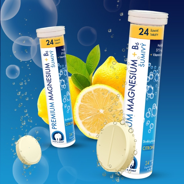 Premium Magnesium + B6 24 šumivých tablet