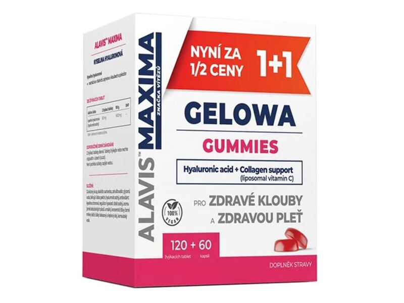 Alavis Maxima Gelowa Gummies 120 žvýkacích tablet + Vitamin C 60 kapslí