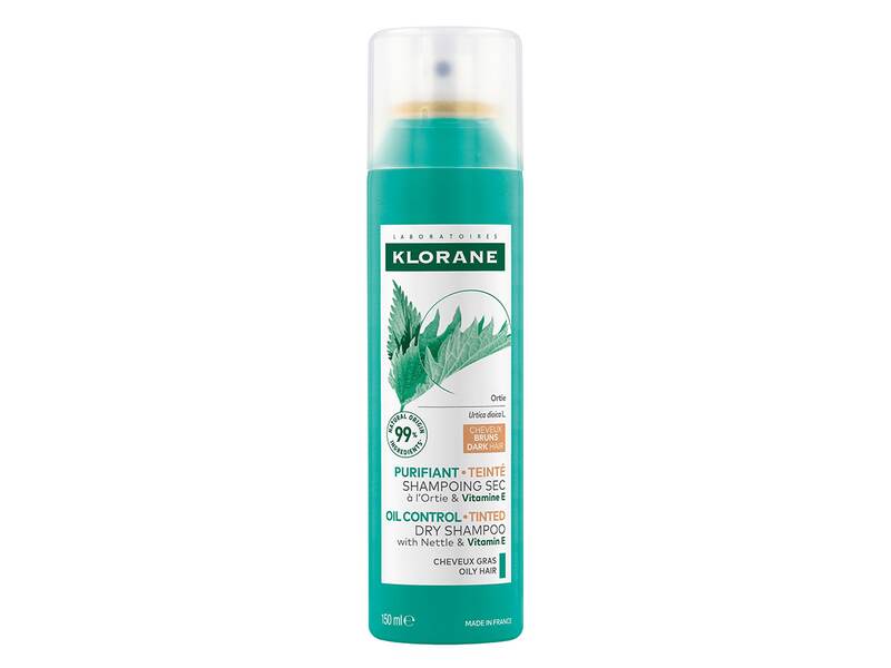 Klorane Suchý šampon s kopřivou a vitaminem E na tmavé vlasy 150 ml