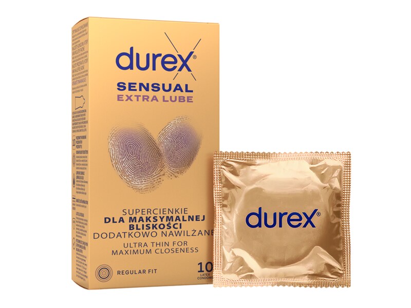 Durex Sensual Extra Lube prezervativ 10 ks