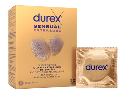 Durex Sensual Extra Lube prezervativ 20 ks