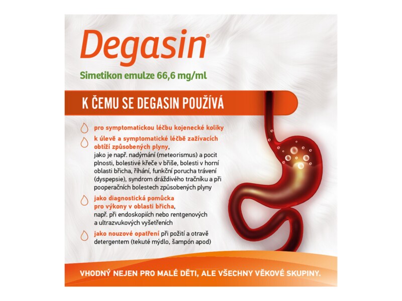 Degasin simetikon 66,6mg/ml emulze na nadýmání 50 ml