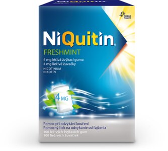 Niquitin Freshmint 4 mg léčivá žvýkacích guma 100 žvýkaček