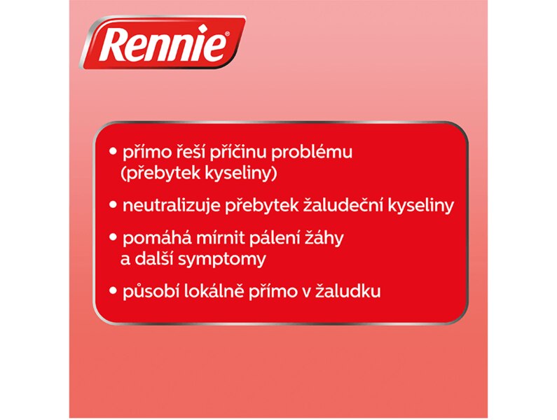 Rennie Spearmint bez cukru 60 žvýkacích tablet