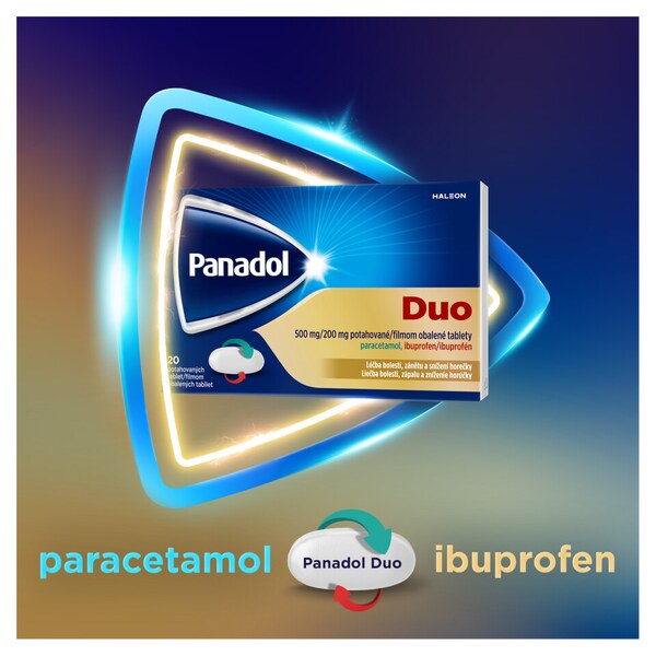 Panadol Duo 500 mg/200 mg 20 potahovaných tablet Panadol Duo 500 mg/200 mg 20 potahovaných tablet