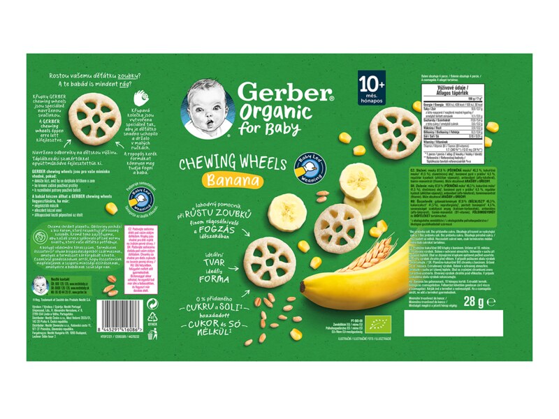 Gerber Křupavá kolečka s banánem 10m+ 28 g