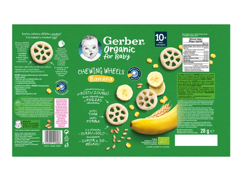 Gerber Křupavá kolečka s banánem 10m+ 28 g