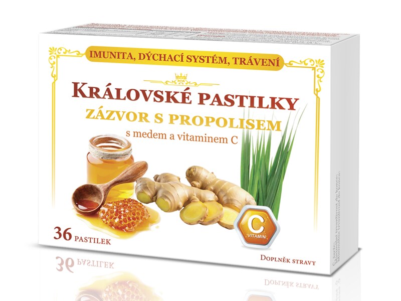 Královské pastilky zázvor s propolisem 36 ks