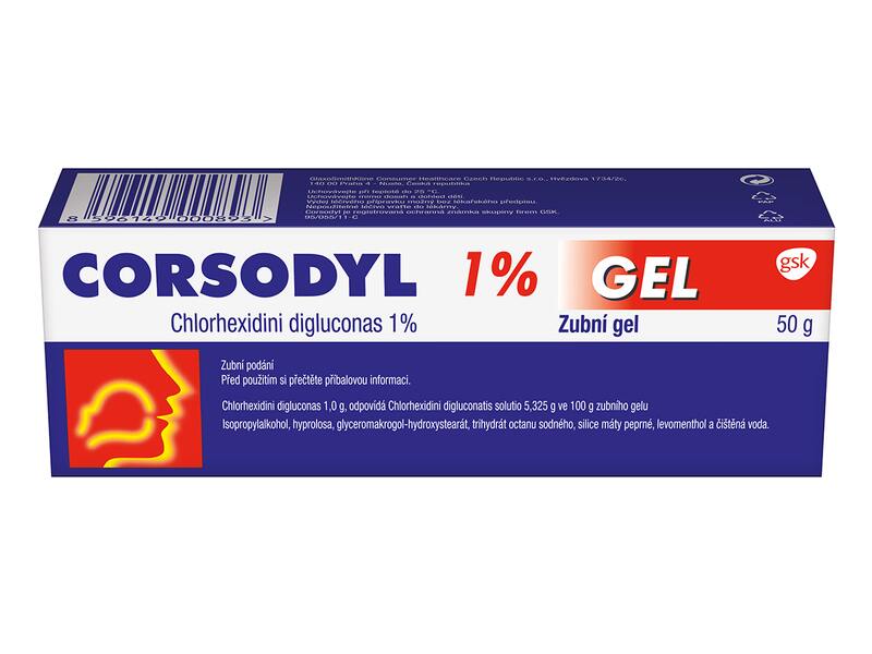 Corsodyl 1% dentální gel 50 g