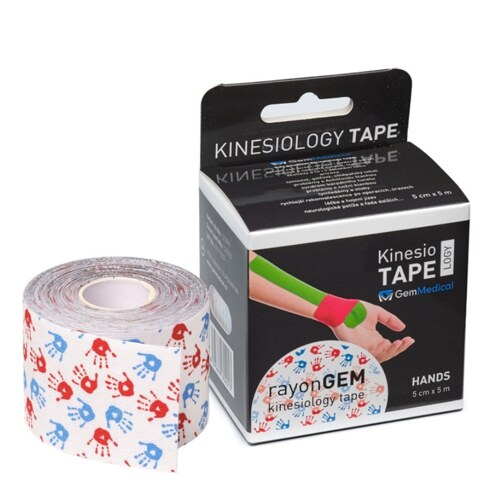 GM Rayon kinesiology tape hedvábný 5 cm x 5 m Hands
