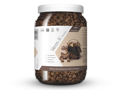 Verm-X Přírodní granule proti střevním parazitům pro kočky 650 g