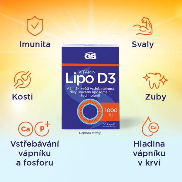 GS Vitamin Lipo D3 1000 IU 60 kapslí GS Vitamin Lipo D3 1000 IU 60 kapslí