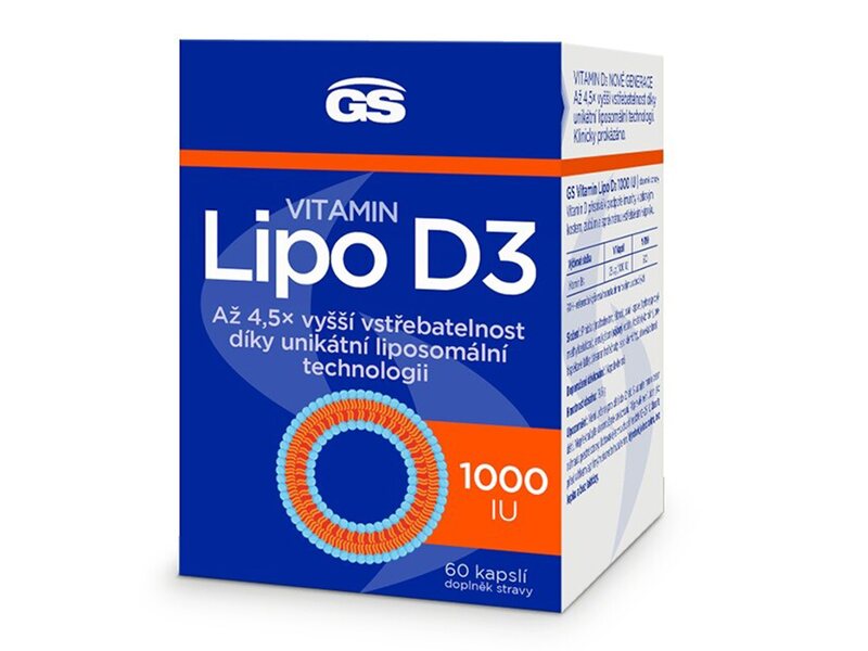 GS Vitamin Lipo D3 1000 IU 60 kapslí