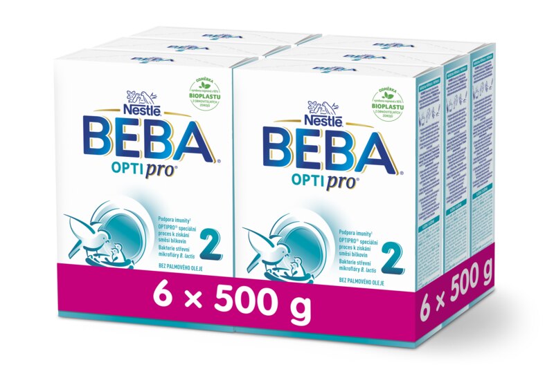 Beba Optipro 2 pokračovací kojenecké mléko 6 x 500 g