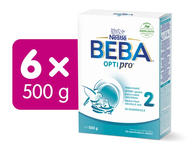 Beba Optipro 2 pokračovací kojenecké mléko 6 x 500 g