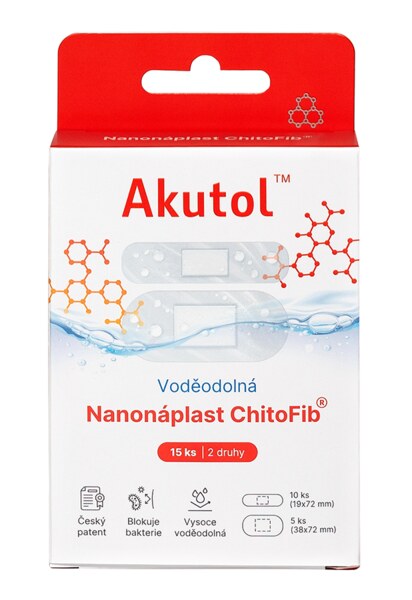 Akutol Nanonáplast ChitoFib Voděodolné balení 15 ks