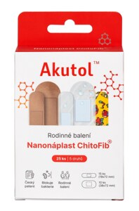 Akutol Nanonáplast ChitoFib Rodinné balení 25 ks