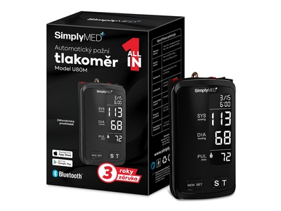 SimplyMed Automatický pažní tlakoměr U80M s bluetooth 1 kus