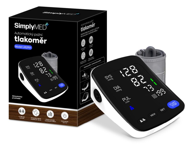 SimplyMed Automatický pažní tlakoměr U82RH 1 kus