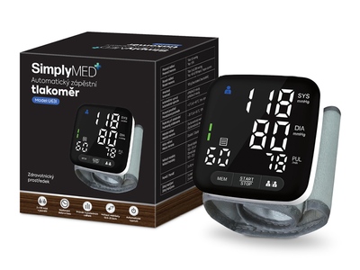 SimplyMed Automatický zápěsťový tlakoměr U63I 1 kus SimplyMed Automatický zápěsťový tlakoměr U63I 1 kus