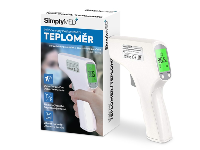 SimplyMed Infračervený bezdotykový teploměr UFR103 1 kus