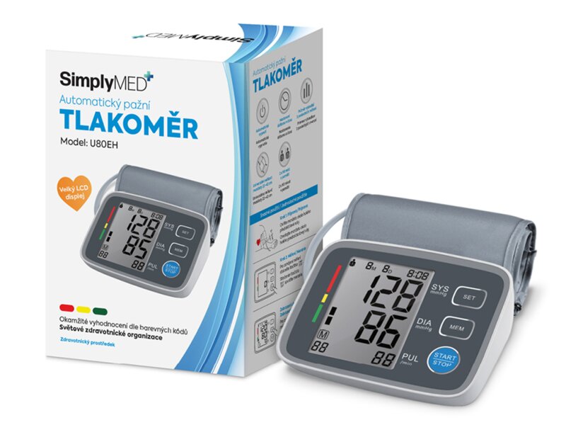 SimplyMed Pažní digitální tlakoměr s adaptérem U80EH 1 kus