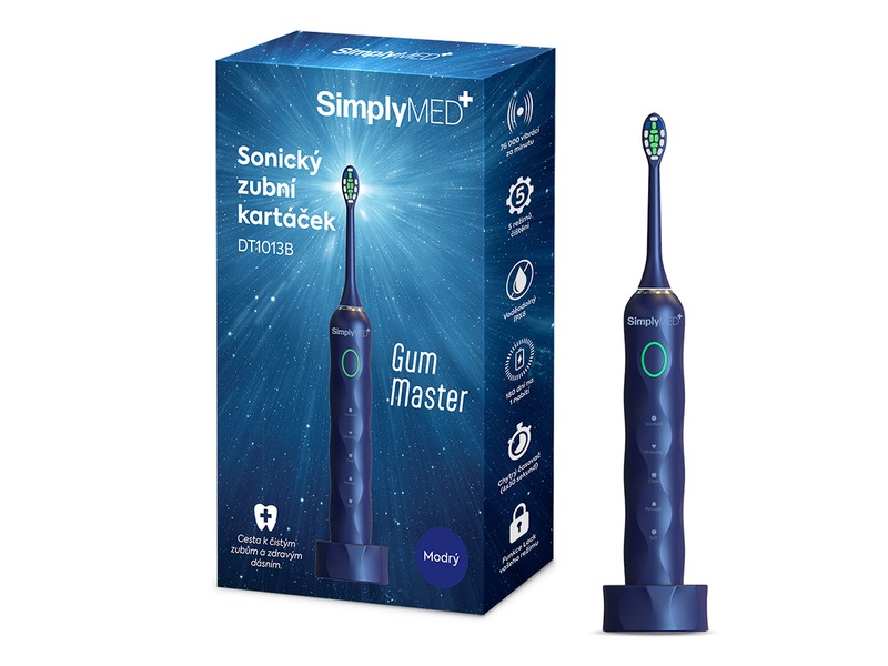 SimplyMed Sonický zubní kartáček DT1013B modrý 1 kus