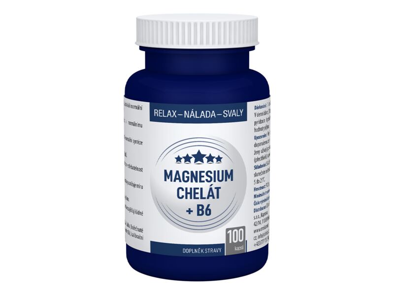Clinical Magnesium Chelát + B6 100 kapslí