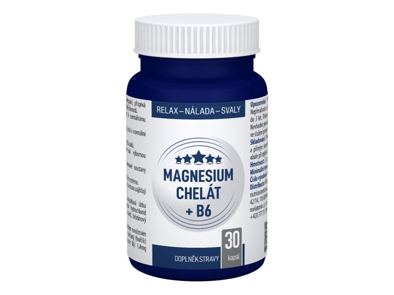Clinical Magnesium Chelát + B6 30 kapslí Clinical Magnesium Chelát + B6 30 kapslí