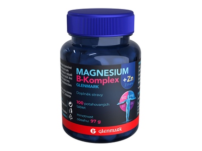 Magnesium B-komplex Glenmark se zinkem 100 tablet