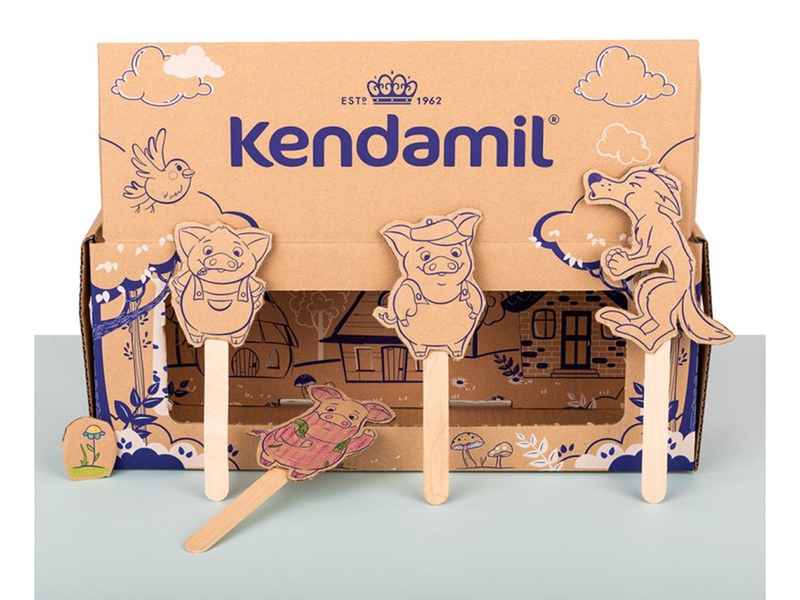 Kendamil Premium 2 HMO+ Pokračovací mléko 3x800 g - Pohádkové balení s divadlem O třech prasátkách